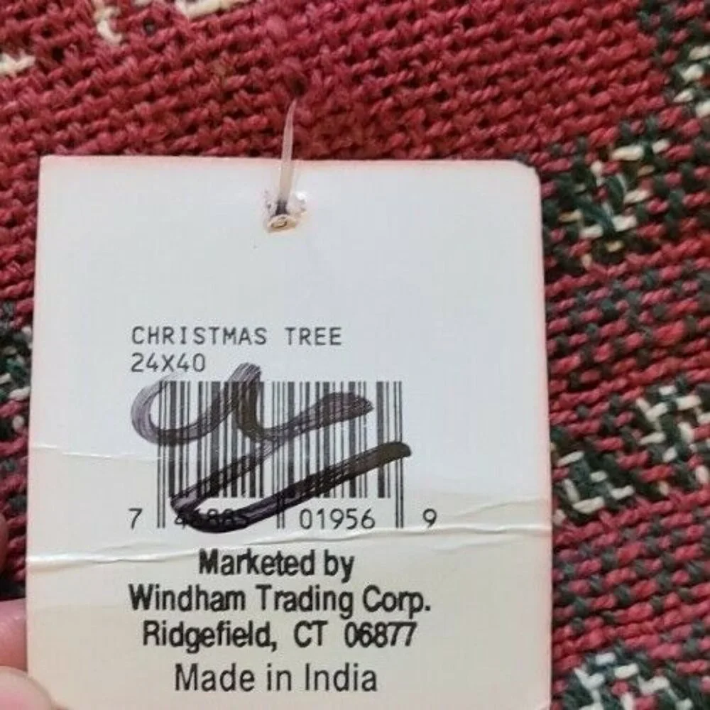 Vtg 1995 Windham Trading Happy Holidays Decorative Throw Blanket‎ Tapestry 24x40